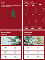 Snow Flocked Christmas Tree 4/ 5/6/7/8/10 FT High Quality  X Mas Decor Snow Tree