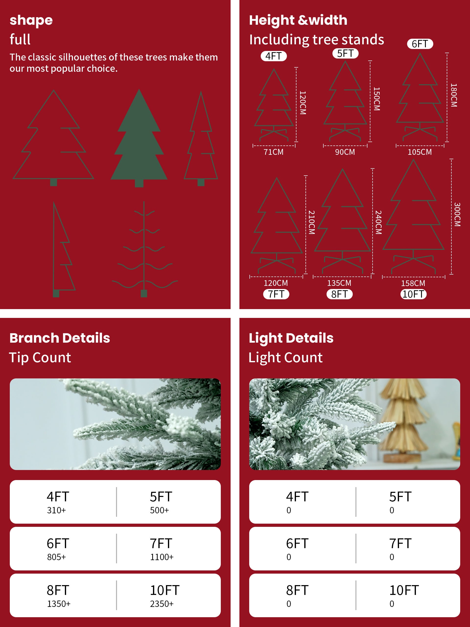 Snow Flocked Christmas Tree 4/ 5/6/7/8/10 FT High Quality  X Mas Decor Snow Tree