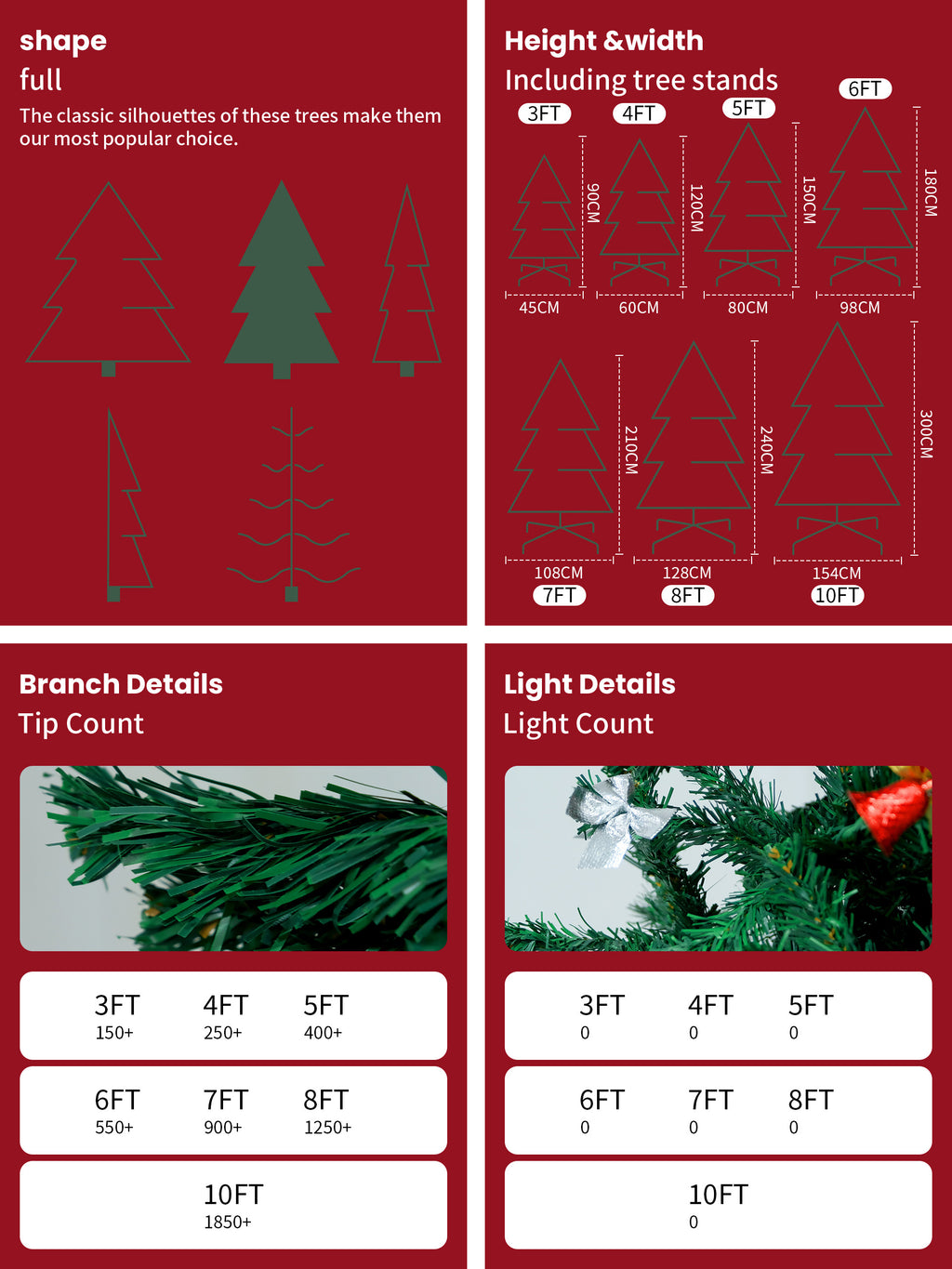 Christmas Tree PVC Material 4ft/5ft/6ft/7ft/8ft Artificial Full Christmas Tree