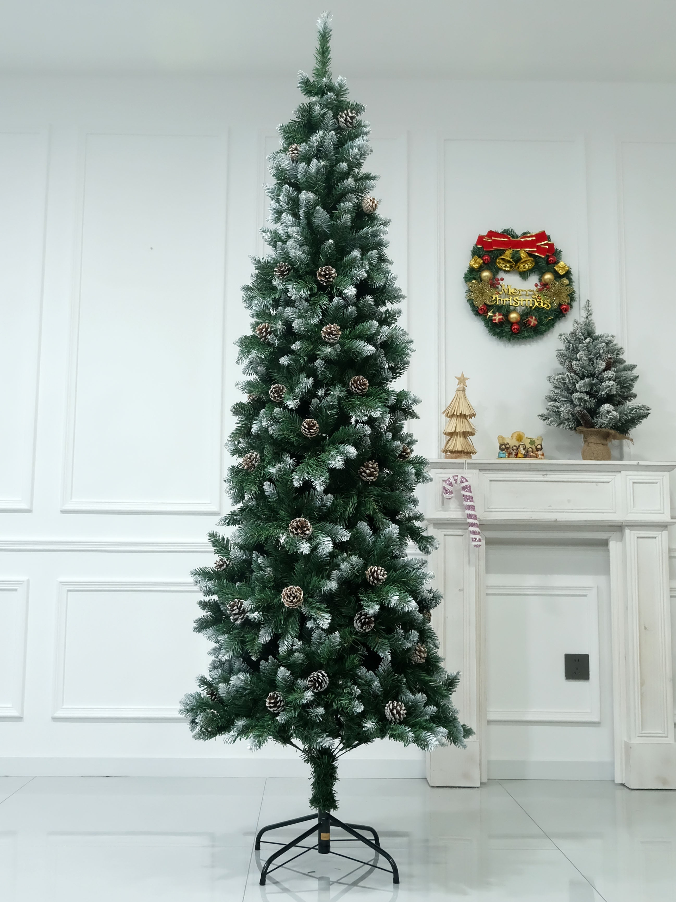 Pencil Christmas Tree 5ft 6FT 7FT 8FT Upgraded Artificial Slim Christmas Tree