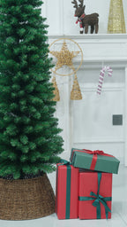 Green Artificial Pencil Slim Christmas Tree