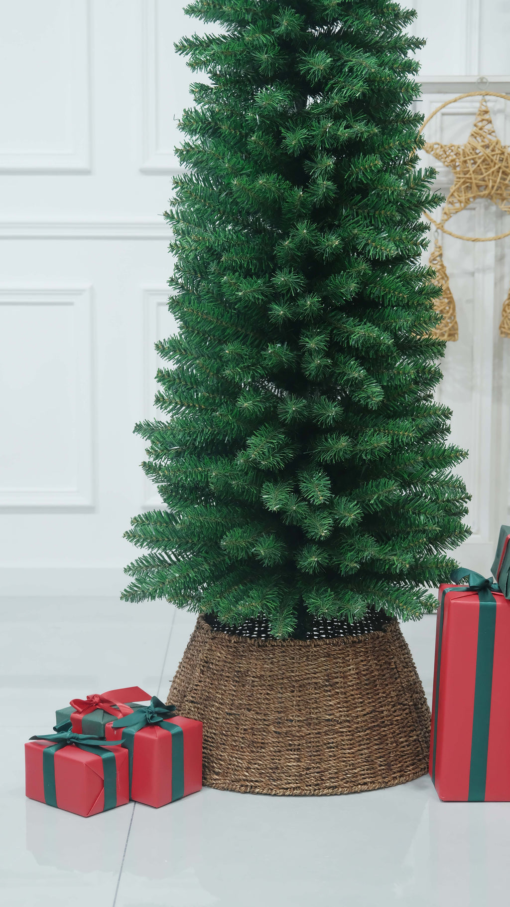 Green Artificial Pencil Slim Christmas Tree