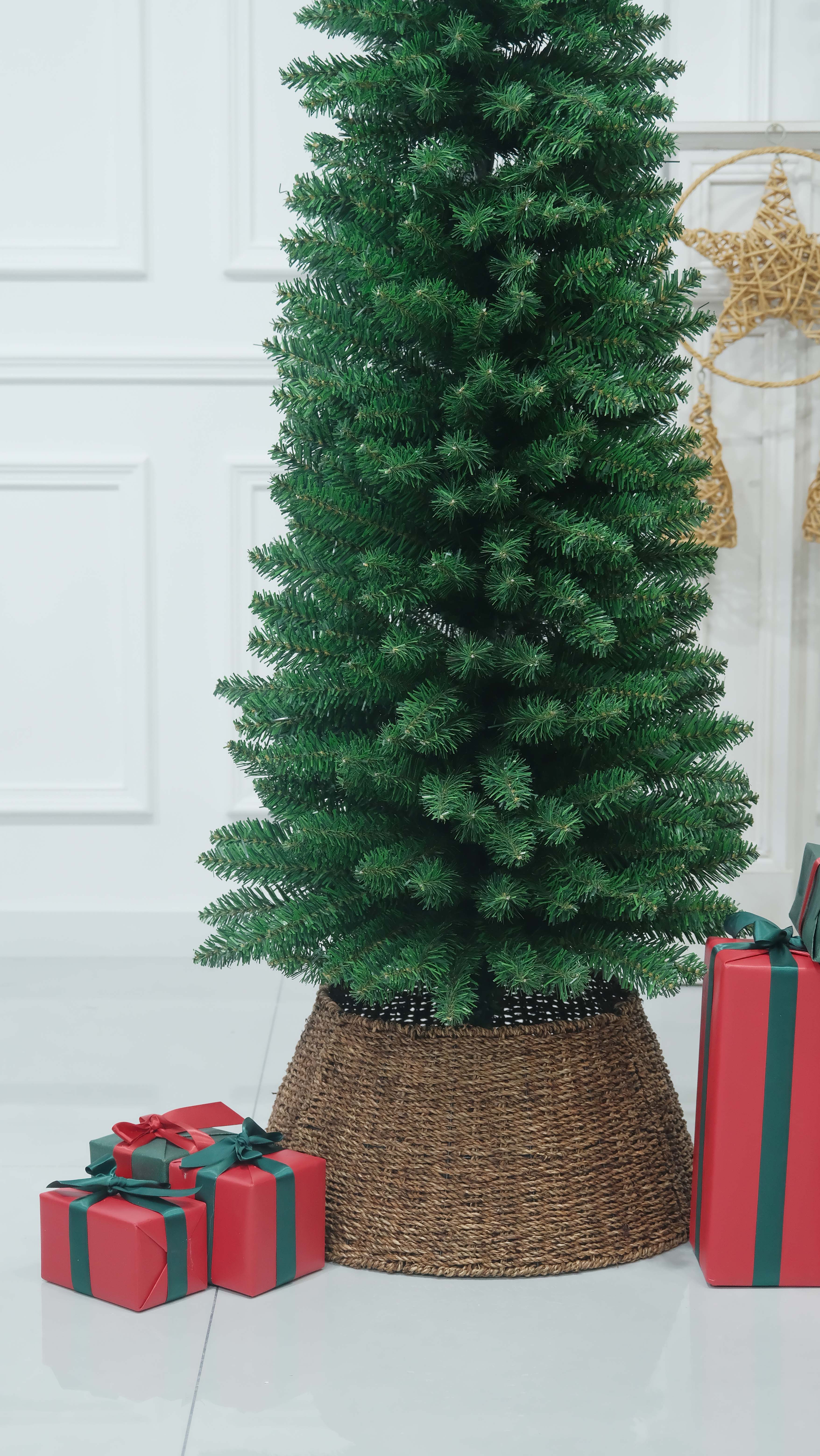 Green Artificial Pencil Slim Christmas Tree