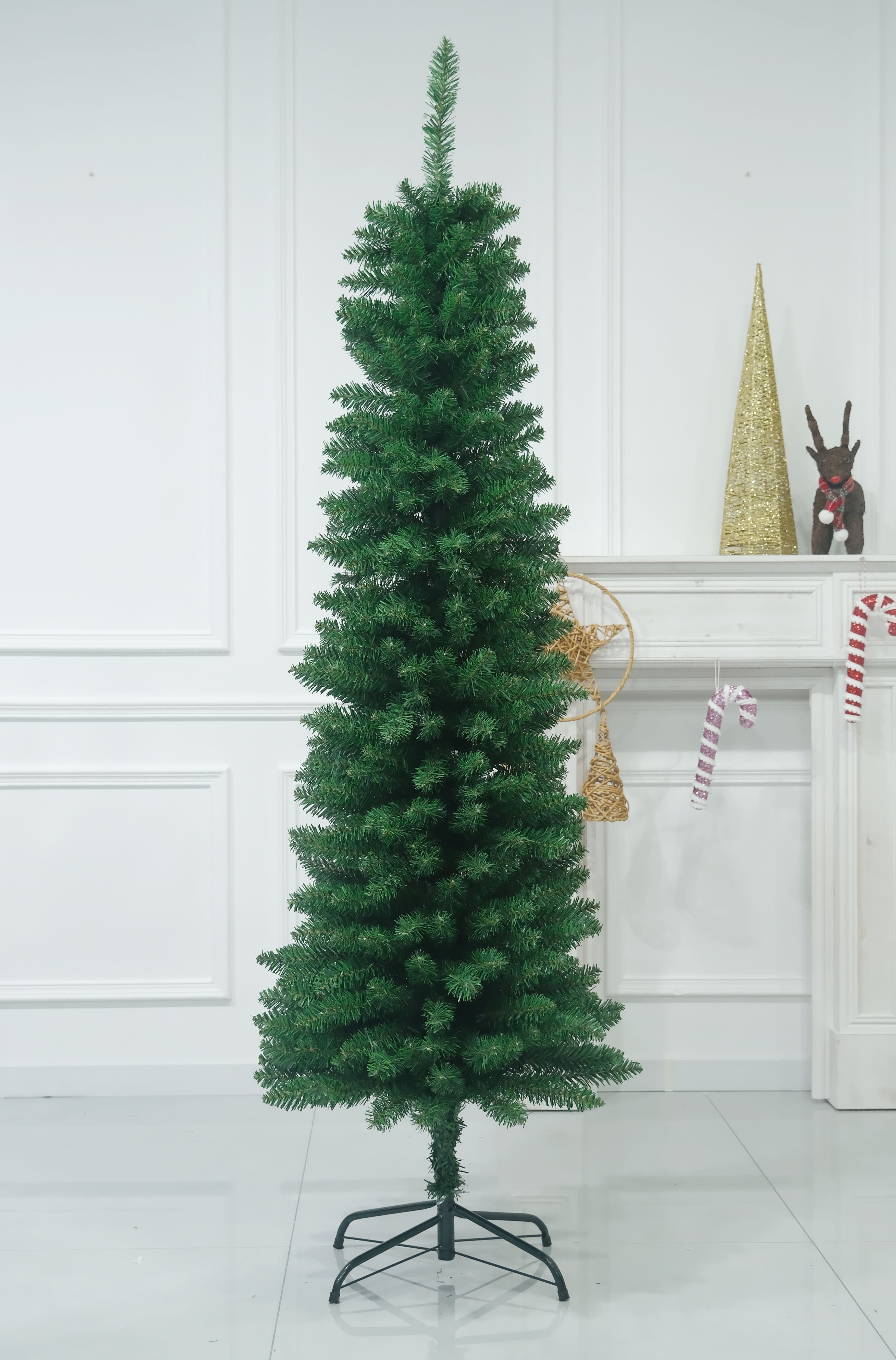 Green Artificial Pencil Slim Christmas Tree