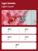 Pink Christmas Tree 6ft Artificial Spruce Full Pink Xmas Pine Tree with Metal Stand