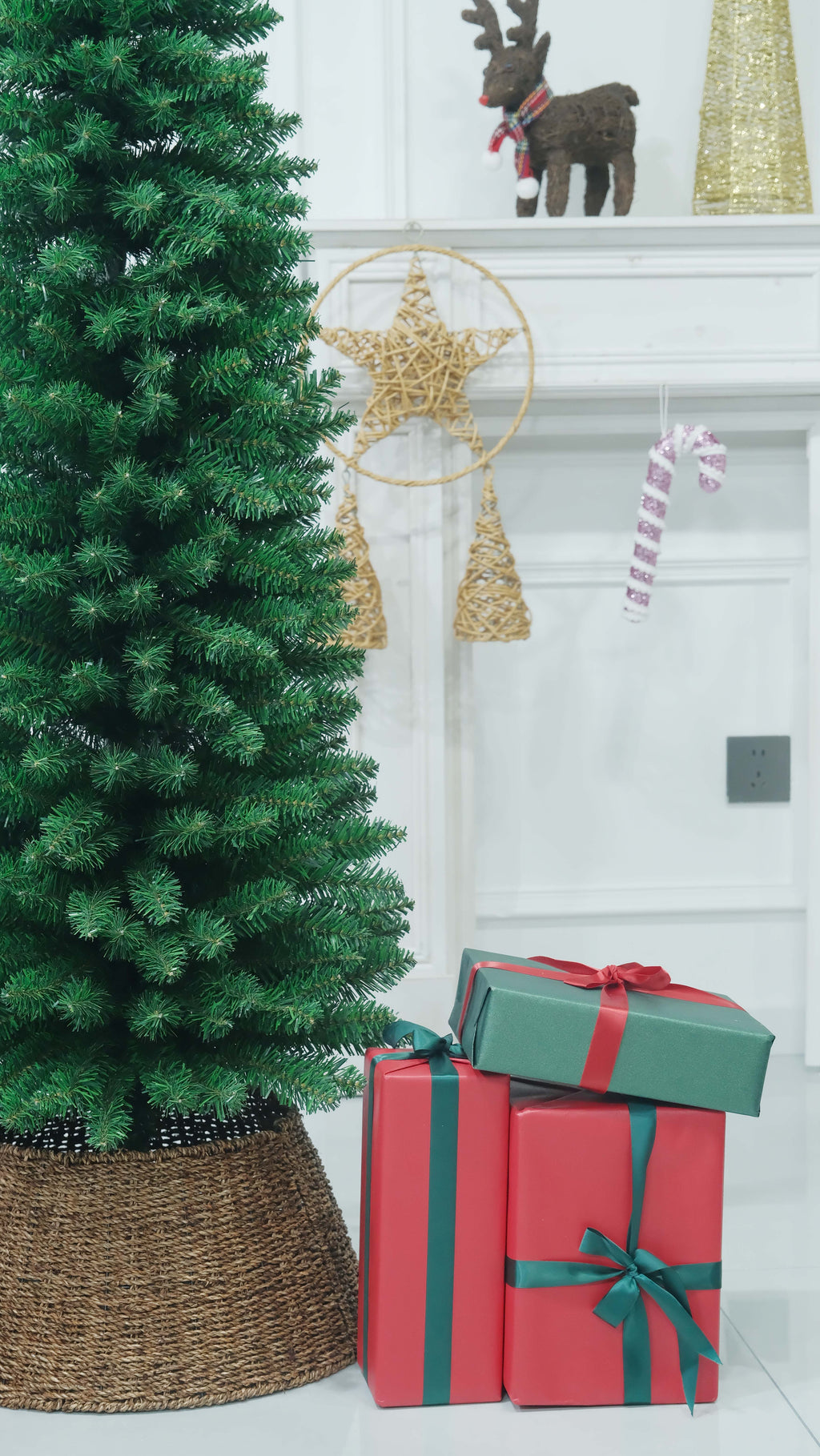 Green Artificial Pencil Slim Christmas Tree