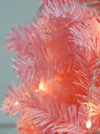 Pink Christmas Tree 6ft Artificial Spruce Full Pink Xmas Pine Tree with Metal Stand