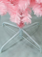 Pink Christmas Tree 6ft Artificial Spruce Full Pink Xmas Pine Tree with Metal Stand