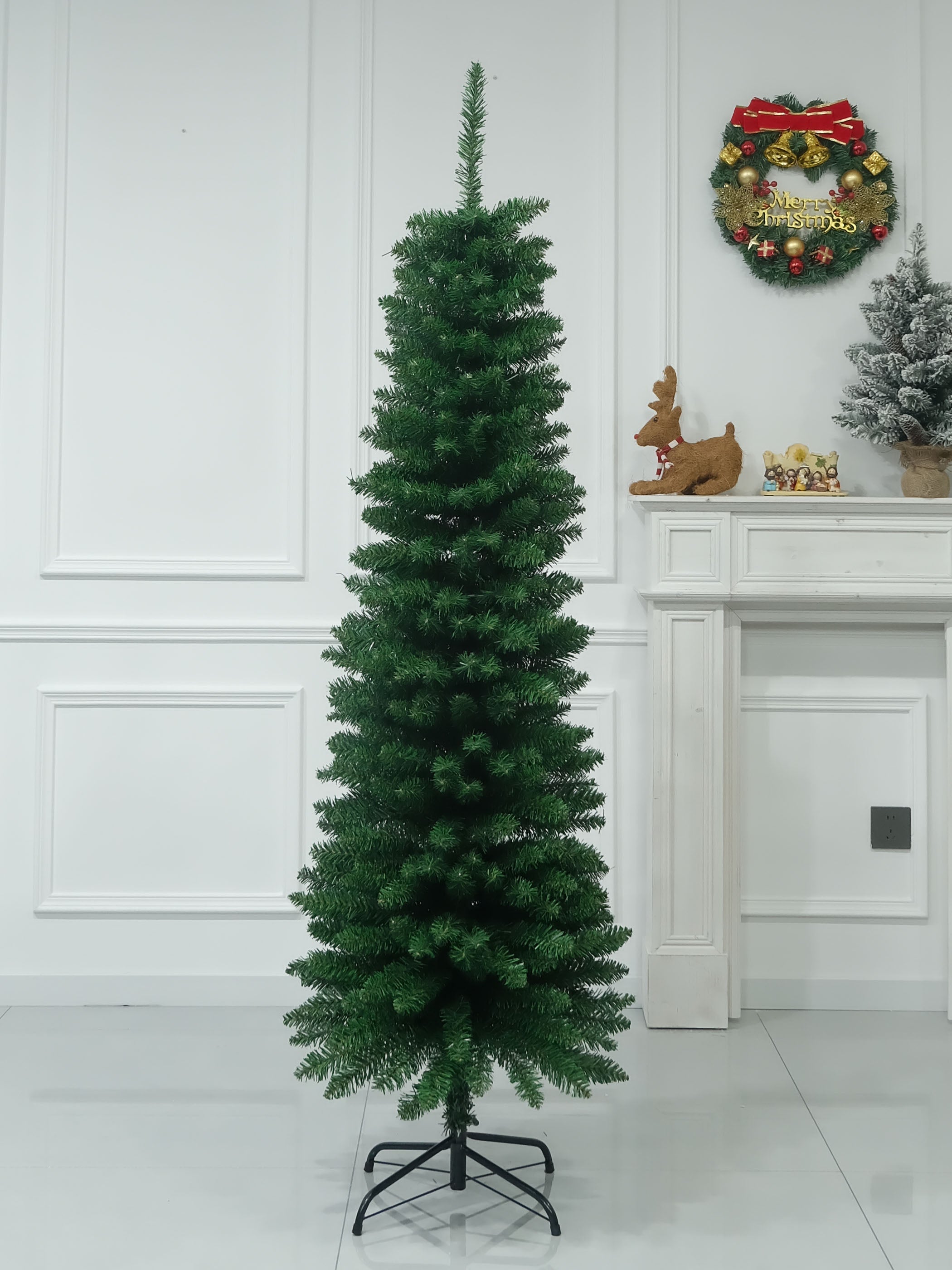 Green Artificial Pencil Slim Christmas Tree