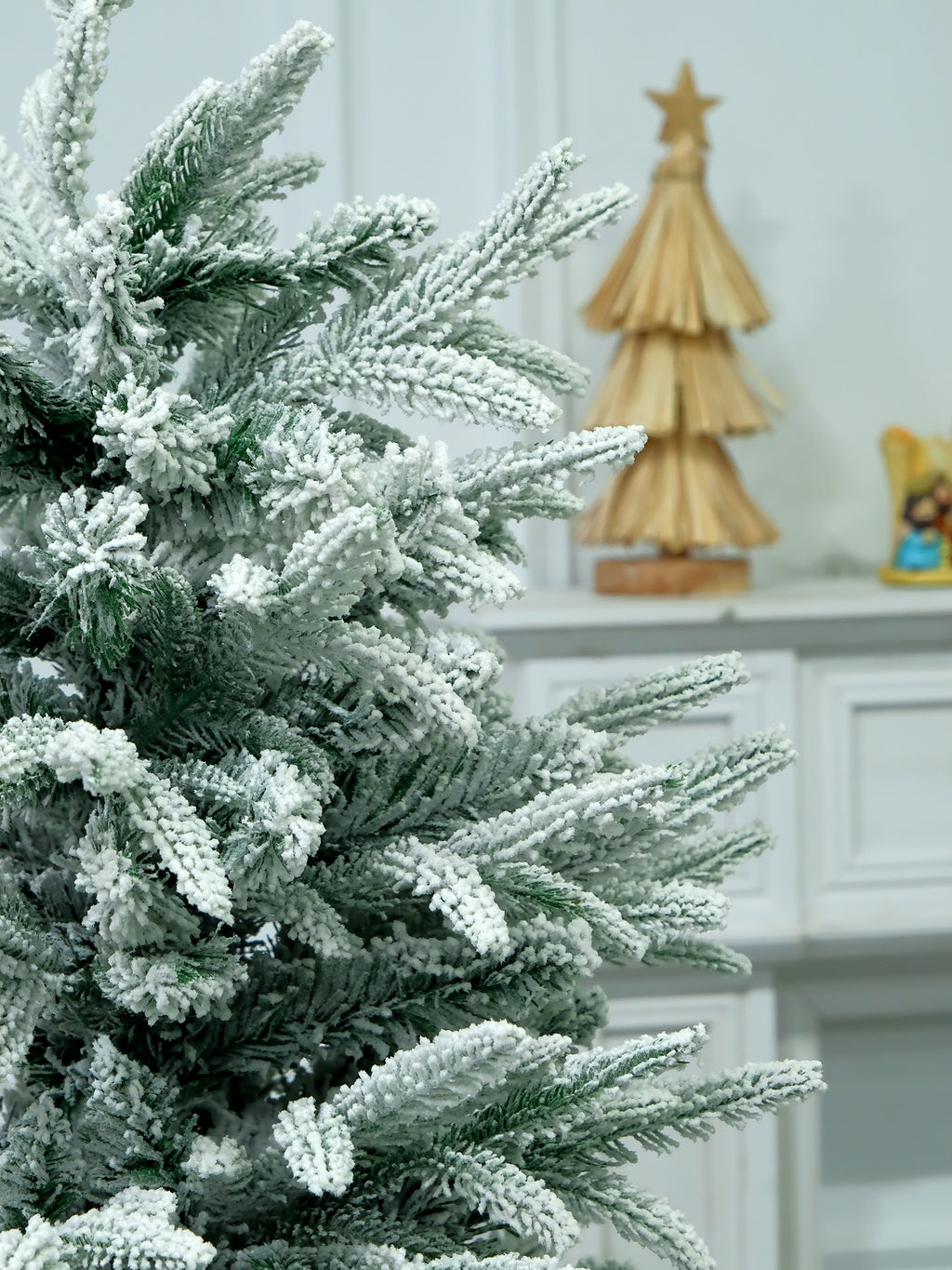 Snow Flocked Christmas Tree 4/ 5/6/7/8/10 FT High Quality  X Mas Decor Snow Tree