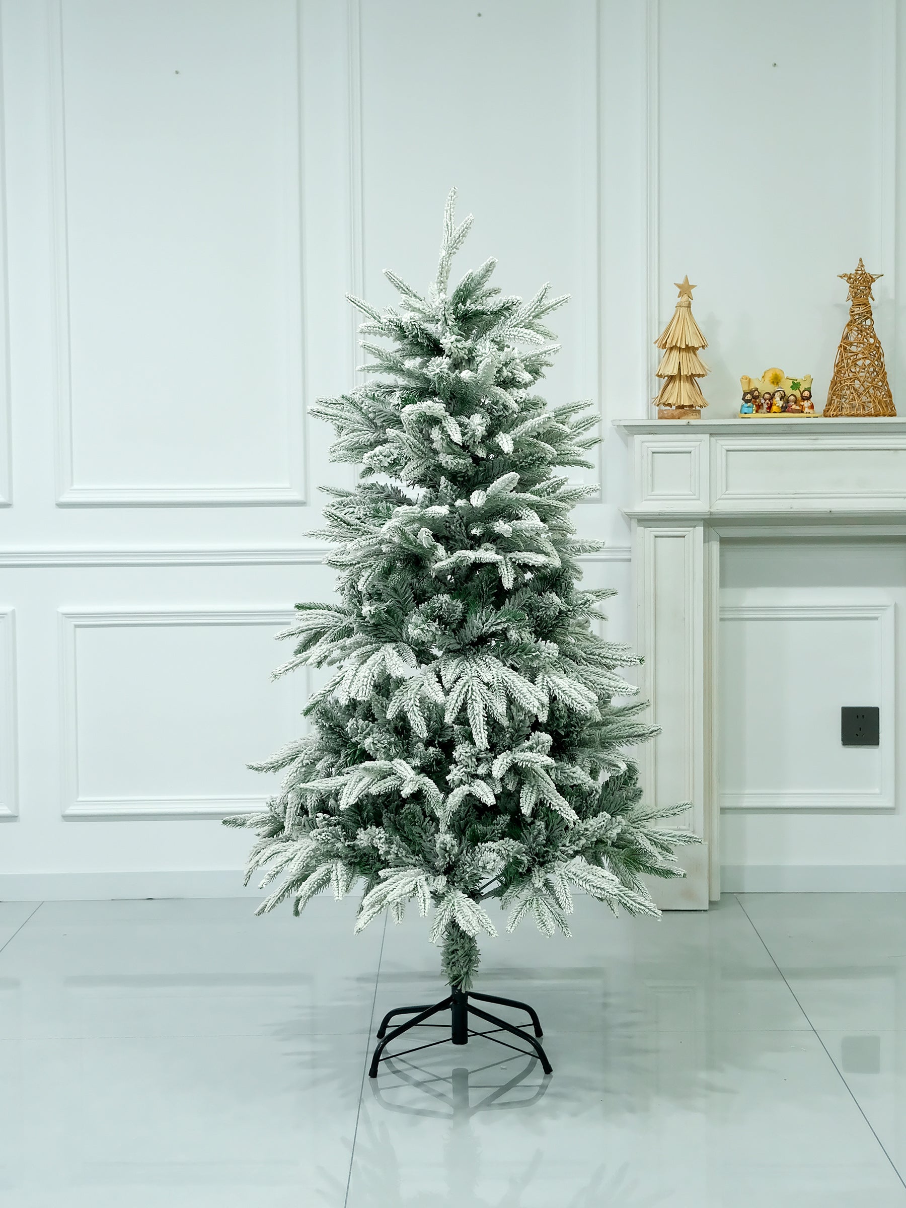 Snow Flocked Christmas Tree 4/ 5/6/7/8/10 FT High Quality  X Mas Decor Snow Tree