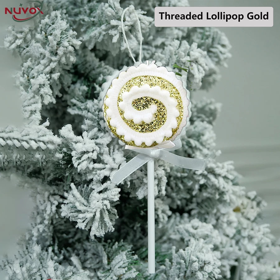 NUVOX Christmas Candy Hanging Decorations Threaded Lollipop Xmas Tree Hanging Ornaments For New Year