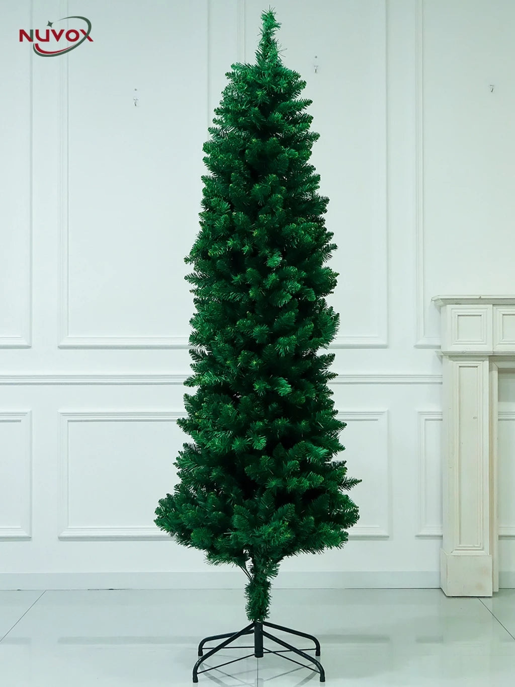 NUVOX Christmas Tree Slim Type 8FT/7FT/6FT/5FT PVC Artificial Pencil Christmas Tree with Stand