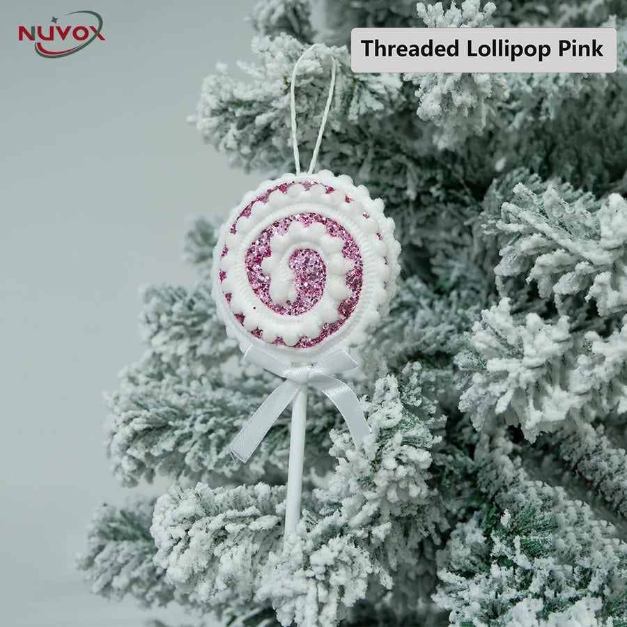 NUVOX Christmas Candy Hanging Decorations Threaded Lollipop Xmas Tree Hanging Ornaments For New Year