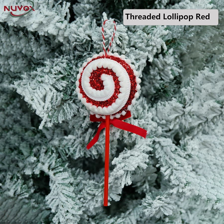 NUVOX Christmas Candy Hanging Decorations Threaded Lollipop Xmas Tree Hanging Ornaments For New Year