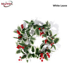 NUVOX Christmas Red Berry Garland Decoration with LED Artificial Red Berries Vine Christmas Garland