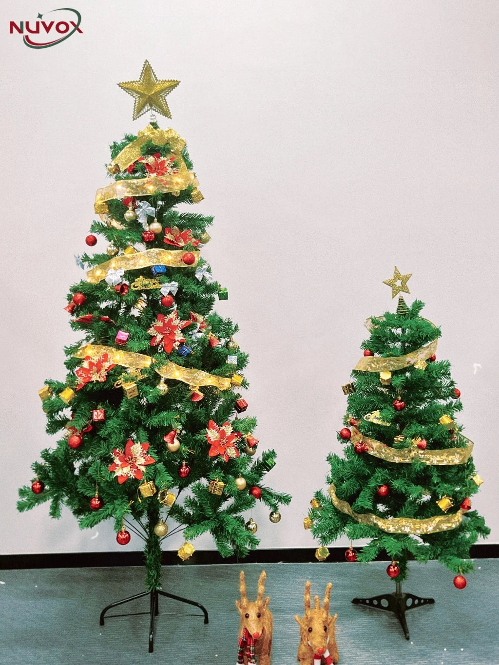 NUVOX PVC Christmas Tree 7ft Makapal Christmas Tree Set with Decoration for Home Party Supplies