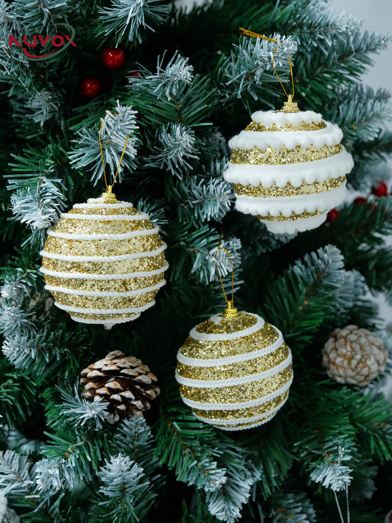 NUVOX 8cm Christmas Balls Xmas Tree Ornament Hanging Pendant Christmas Creative Balls Xmas Ornament