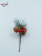 NUVOX Christmas Red Berries Decoration Artificial Red Berries Pine Cone Xmas Tree Hanging Ornaments