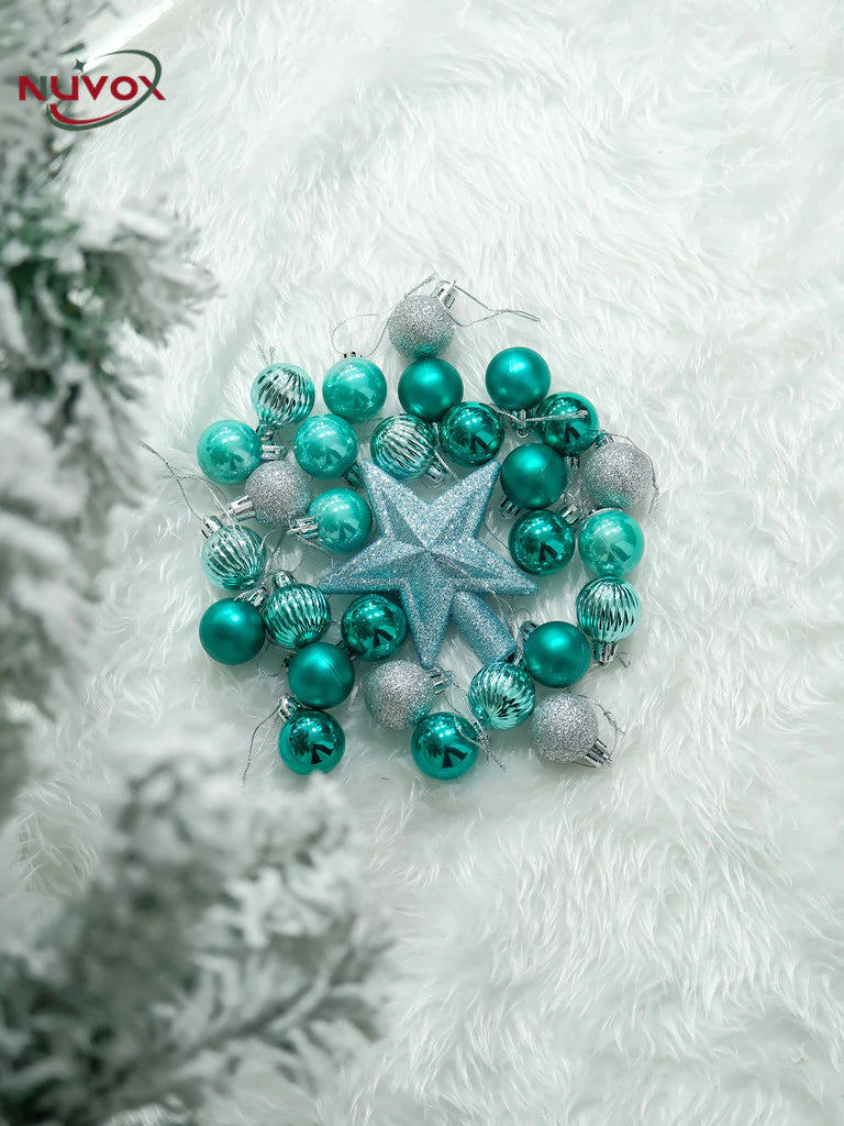 NUVOX 30Pcs/6cm Christmas Tree Ball Hanging Pendant Christmas Balls Decors Set for New Year Party