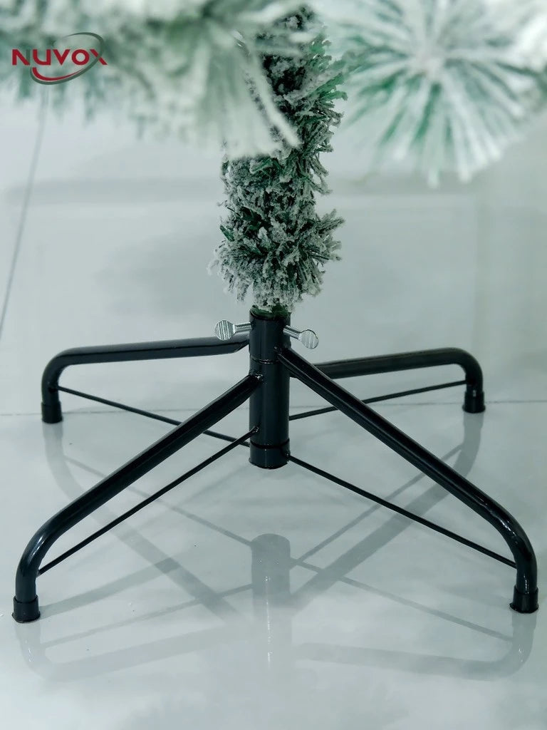 NUVOX Snow Flocked Artificial Christmas Tree Premium Hinged Pine Tree