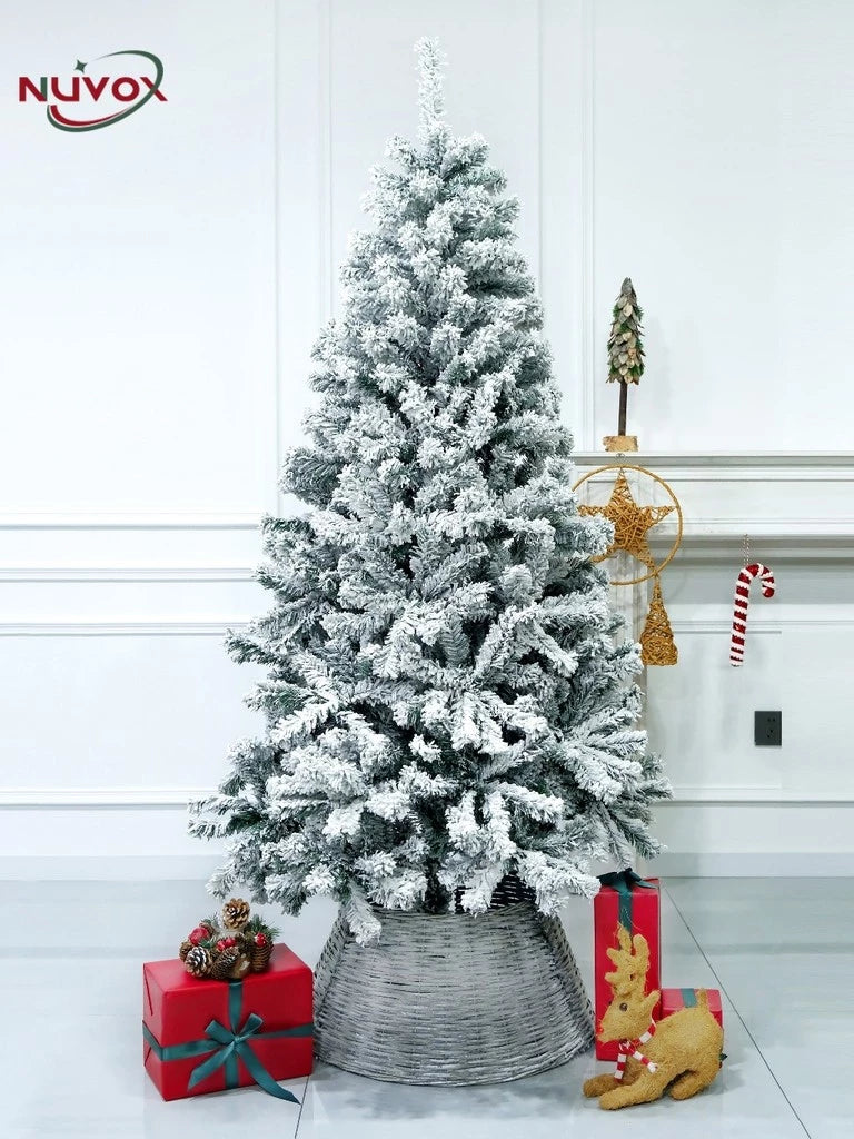NUVOX 5/6/7/8/10FT Snow Flocked Christmas Tree High Quality XMas Decor Snow Tree