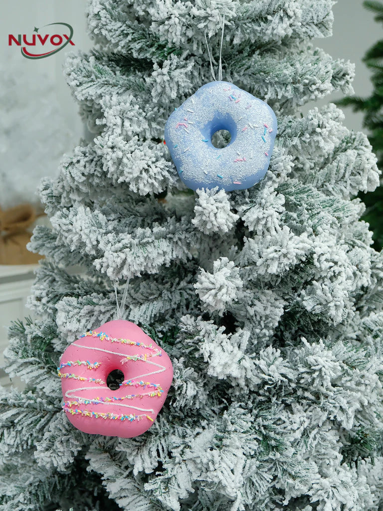 NUVOX Christmas Tree Pendant Macarons Donut Christmas Decoration Atmosphere Decoration