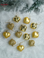 NUVOX 12Pcs Christmas Balls Decors 3D DIY Love Heart Pendant Christmas Tree Ball Hanging Pendant