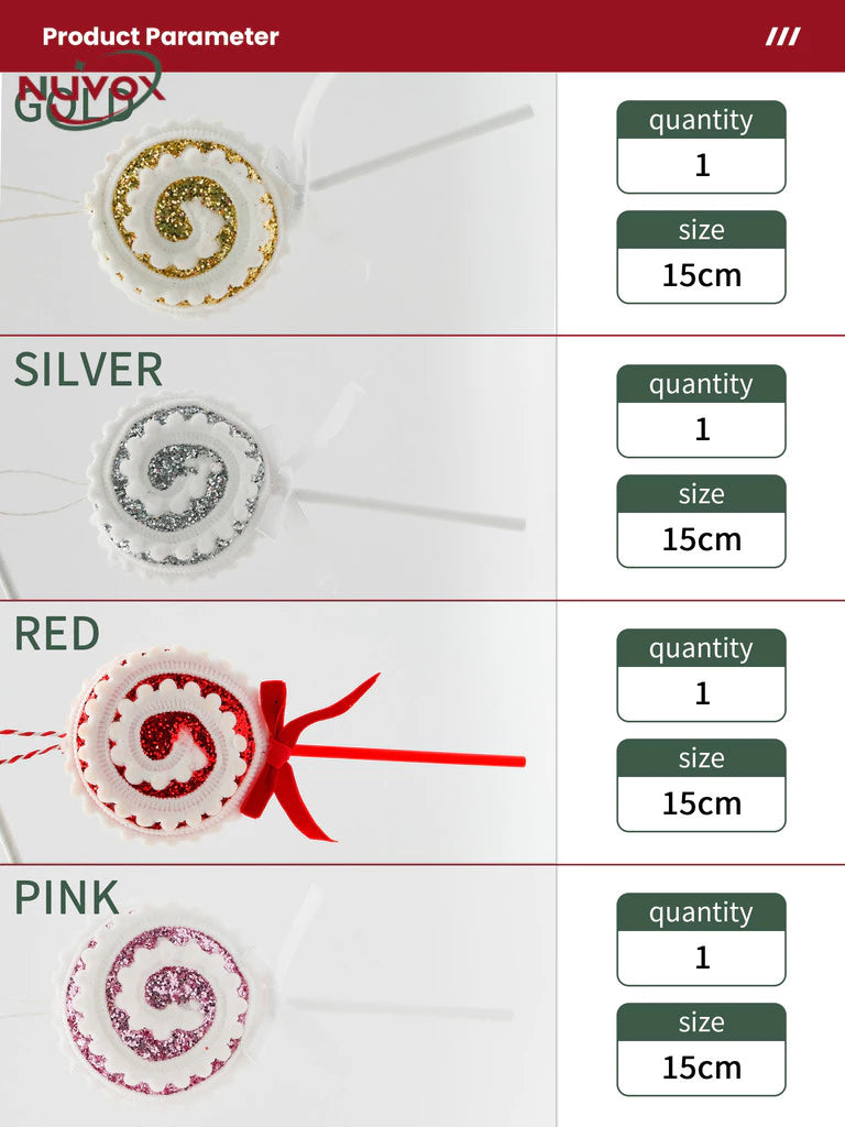 NUVOX Christmas Candy Hanging Decorations Threaded Lollipop Xmas Tree Hanging Ornaments For New Year