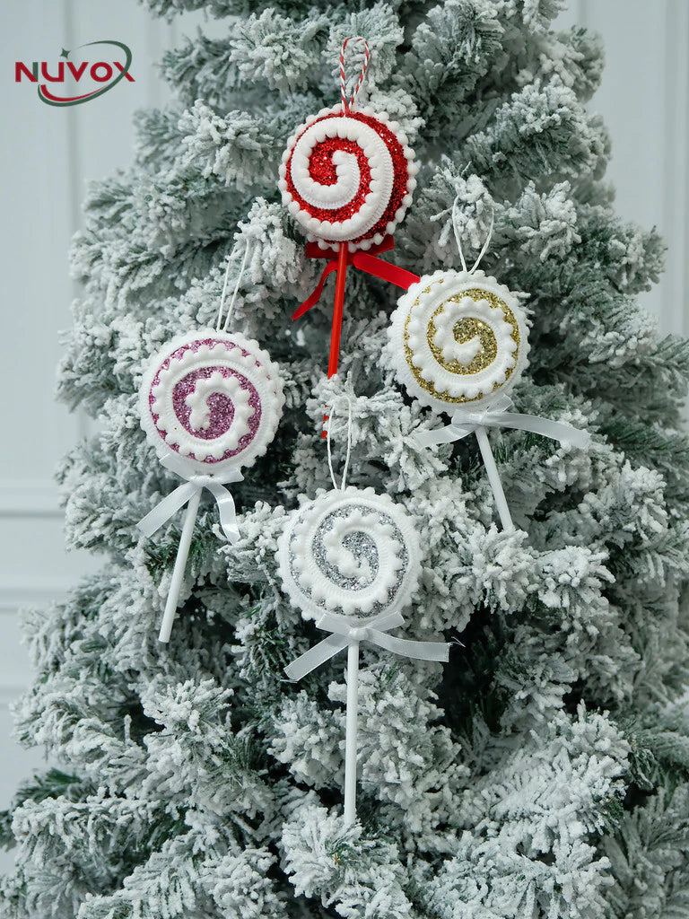 NUVOX Christmas Candy Hanging Decorations Threaded Lollipop Xmas Tree Hanging Ornaments For New Year