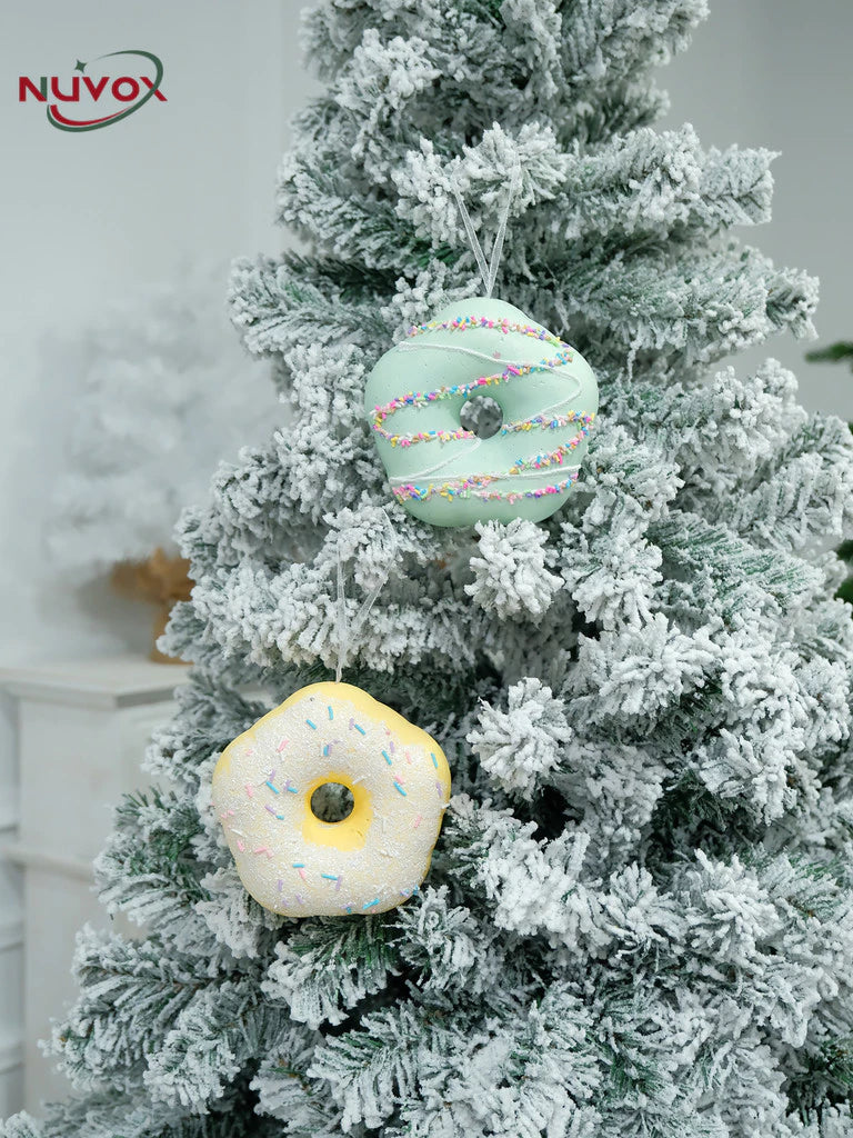 NUVOX Christmas Tree Pendant Macarons Donut Christmas Decoration Atmosphere Decoration