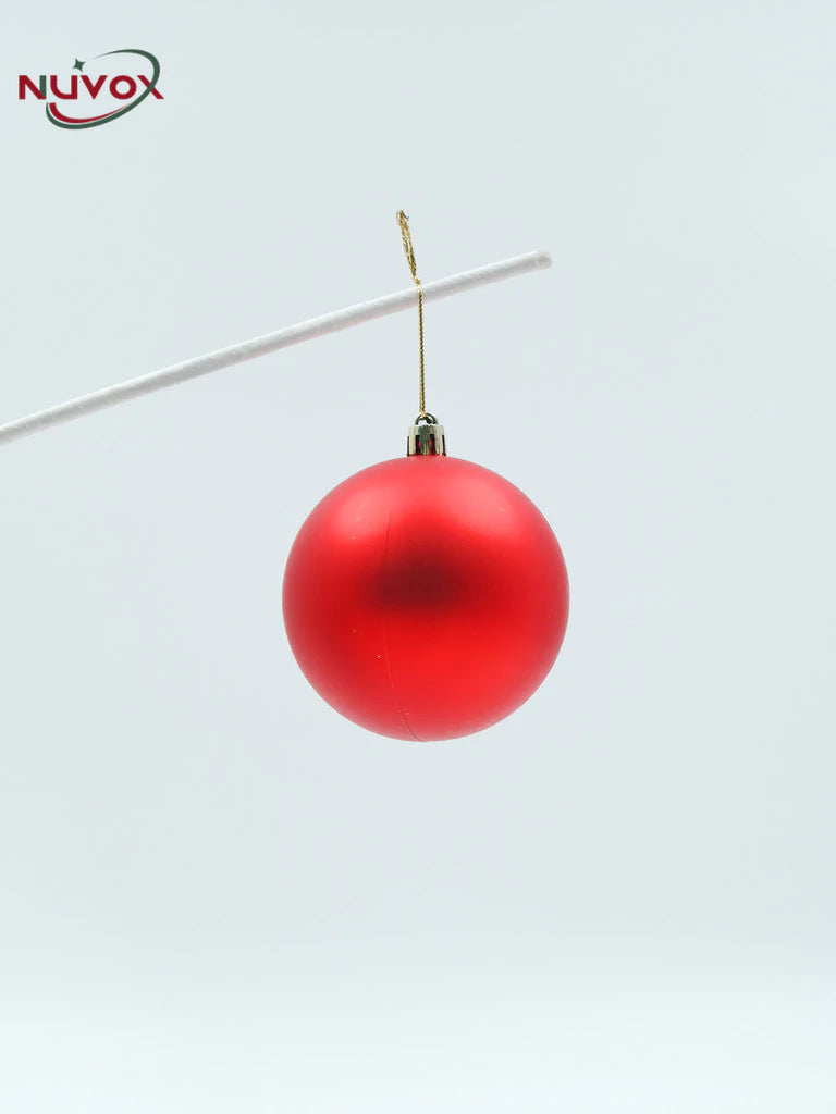 NUVOX 8cm Christmas Balls Decoration Glitter Gold Xmas Tree Hanging Ornaments Decor Big Size