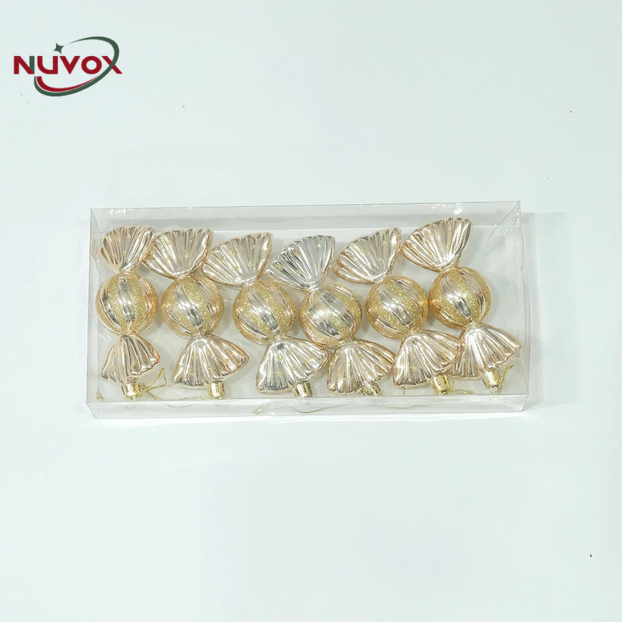 NUVOX 6pcs Christmas Tree Candy Pendant Xmas Tree Hanging Ornaments Decor For Home Party