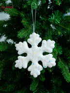 NUVOX Christmas Snowflakes Decoration Glitter Fake White Snowflake Xmas Tree Hanging Pendents Decor