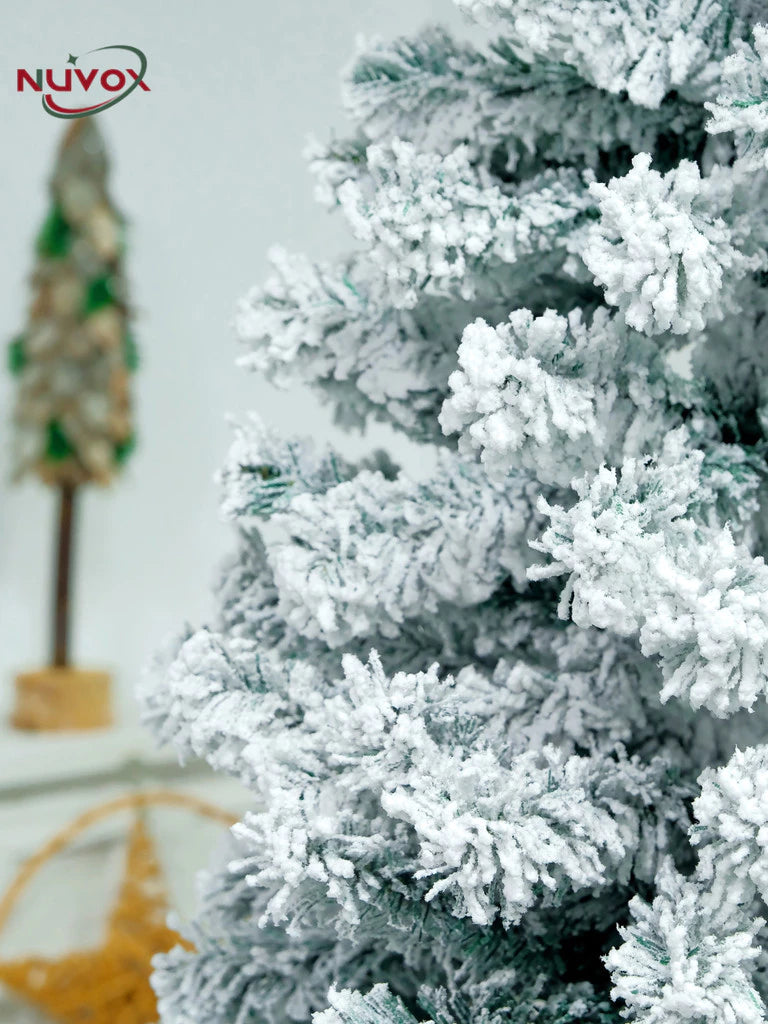 NUVOX 5/6/7/8/10FT Snow Flocked Christmas Tree High Quality XMas Decor Snow Tree