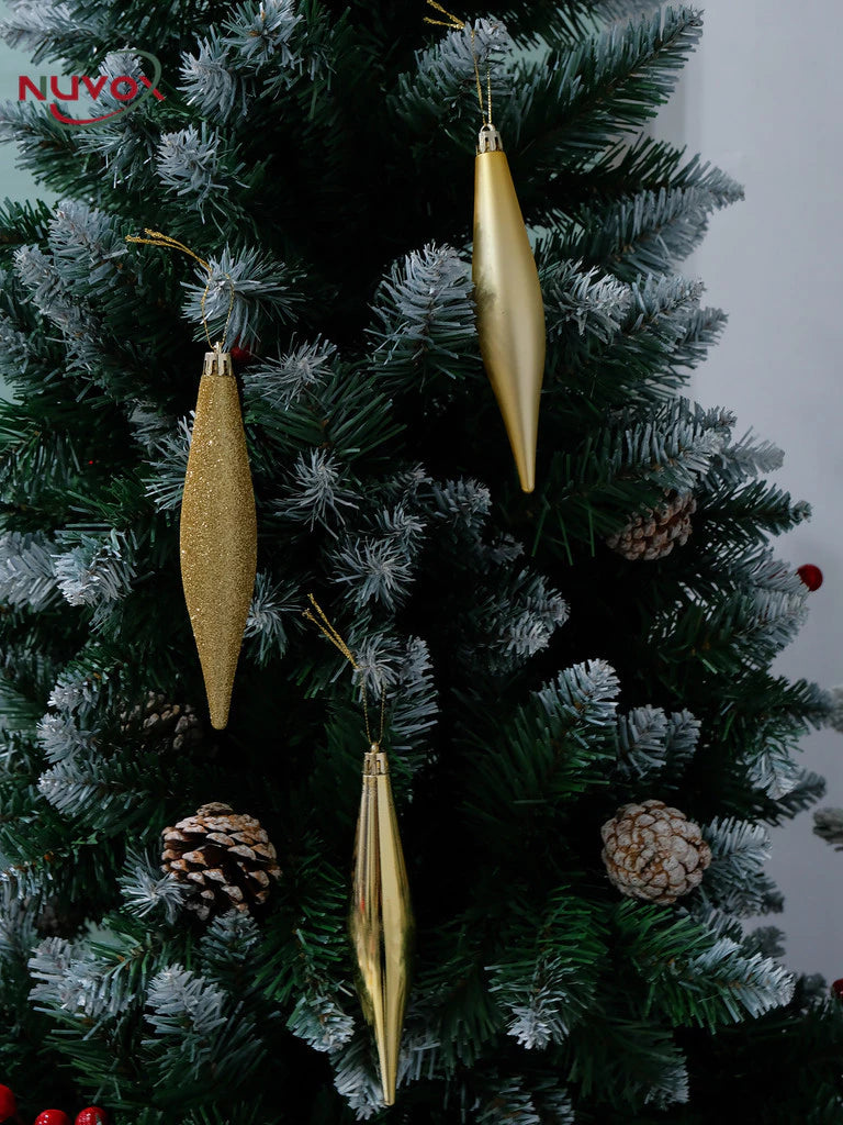 NUVOX 12pcs Twisted Icicle Ornament Decoration Christmas Ball Glitter Icicle Hanging Ornament