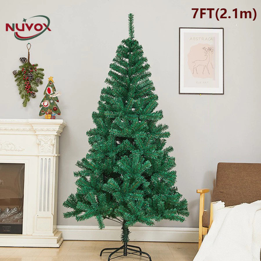NUVOX PVC Christmas Tree 7ft Makapal Christmas Tree Set with Decoration for Home Party Supplies