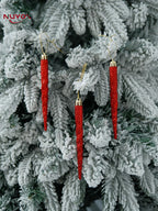 NUVOX 12 Pcs/Box Christmas Twisted Icicle Ornament Xmas Tree Hanging Fake Ice Pendant for Home
