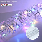 NUVOX Christmas Ribbon with Lights for Christmas Tree DIY Xmas Tree Ribbon Decorations