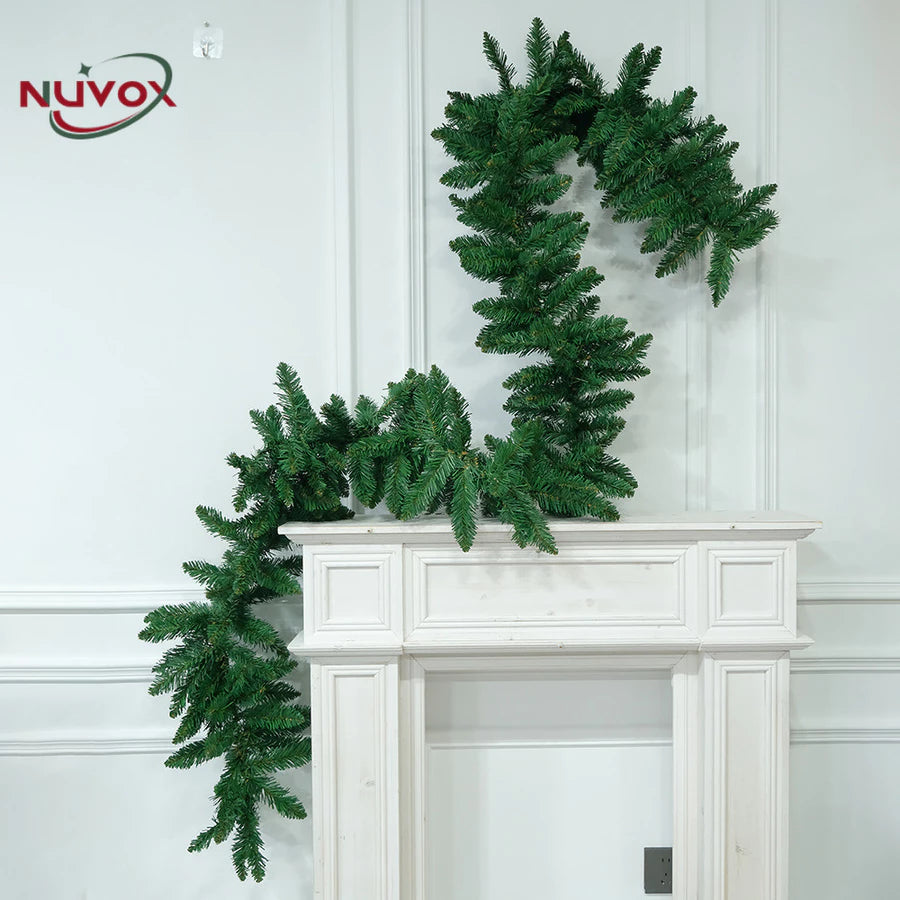 NUVOX Artificial Christmas Garland PVC Xmas Garlands Wall Door Decor for Holiday