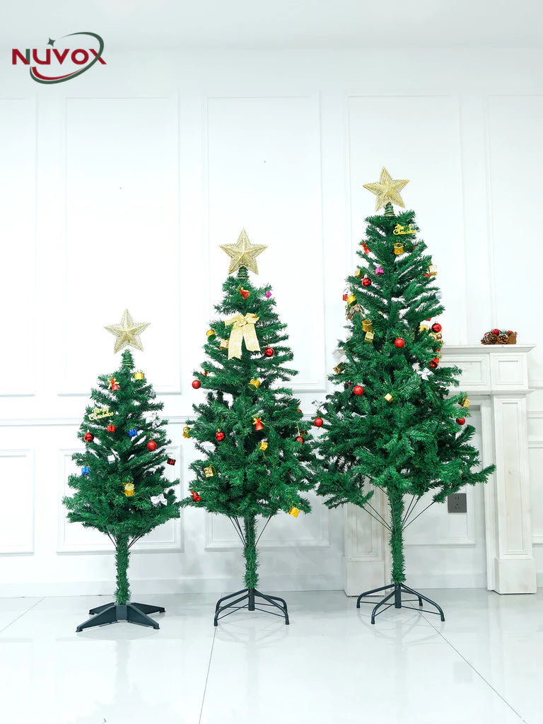 NUVOX PVC Christmas Tree 7ft Makapal Christmas Tree Set with Decoration for Home Party Supplies