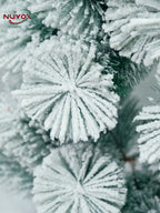 NUVOX Snow Flocked Artificial Christmas Tree Premium Hinged Pine Tree
