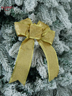 NUVOX 1/5/10Pcs Glitter Christmas Ribbon Bow Xmas Tree Hanging Bowknot Ornament Christmas Decoration