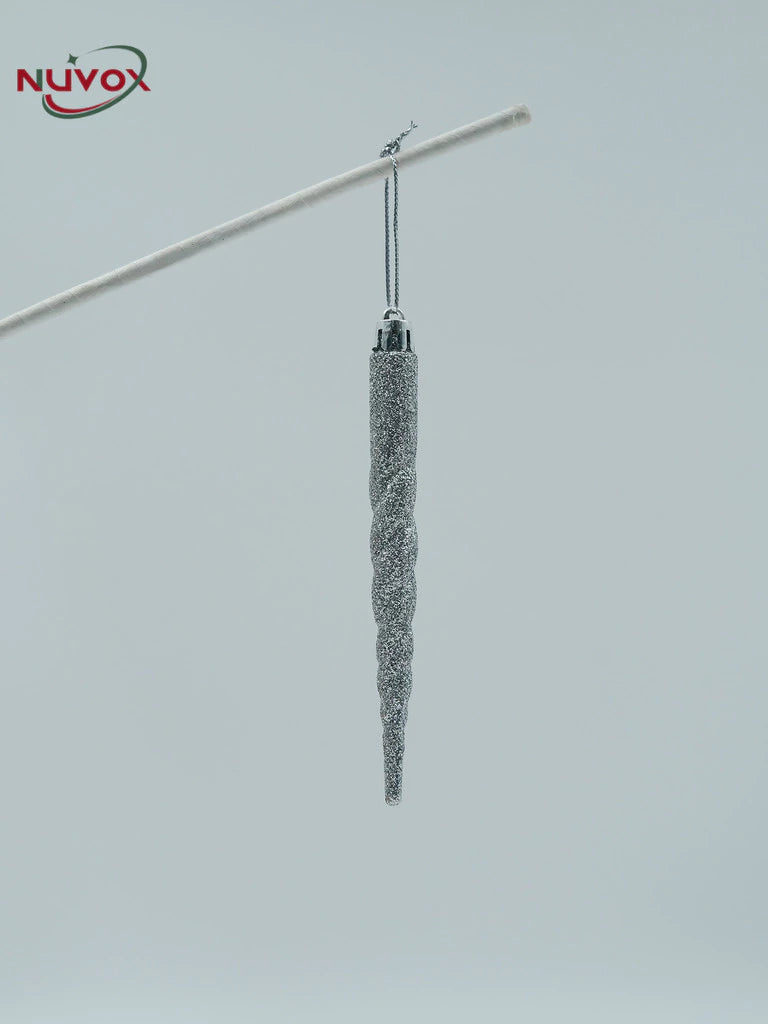NUVOX 12 Pcs/Box Christmas Twisted Icicle Ornament Xmas Tree Hanging Fake Ice Pendant for Home