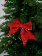 NUVOX 12cm Bow Xmas Tree Decoration Gold Red Silver Bowknot Hanging Decor Home Party Decoration