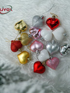NUVOX 12Pcs Christmas Balls Decors 3D DIY Love Heart Pendant Christmas Tree Ball Hanging Pendant