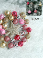 NUVOX 30Pcs/6cm Christmas Tree Ball Hanging Pendant Christmas Balls Decors Set for New Year Party