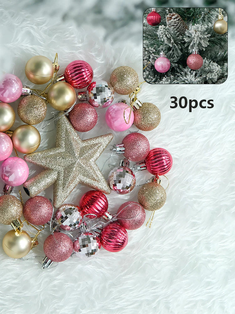 NUVOX 30Pcs/6cm Christmas Tree Ball Hanging Pendant Christmas Balls Decors Set for New Year Party