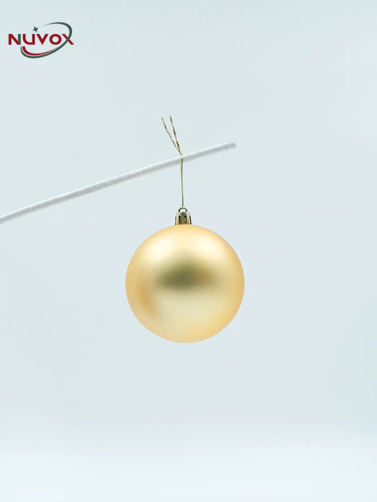 NUVOX 8cm Christmas Balls Decoration Glitter Gold Xmas Tree Hanging Ornaments Decor Big Size