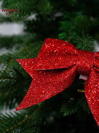 NUVOX 12cm Bow Xmas Tree Decoration Gold Red Silver Bowknot Hanging Decor Home Party Decoration